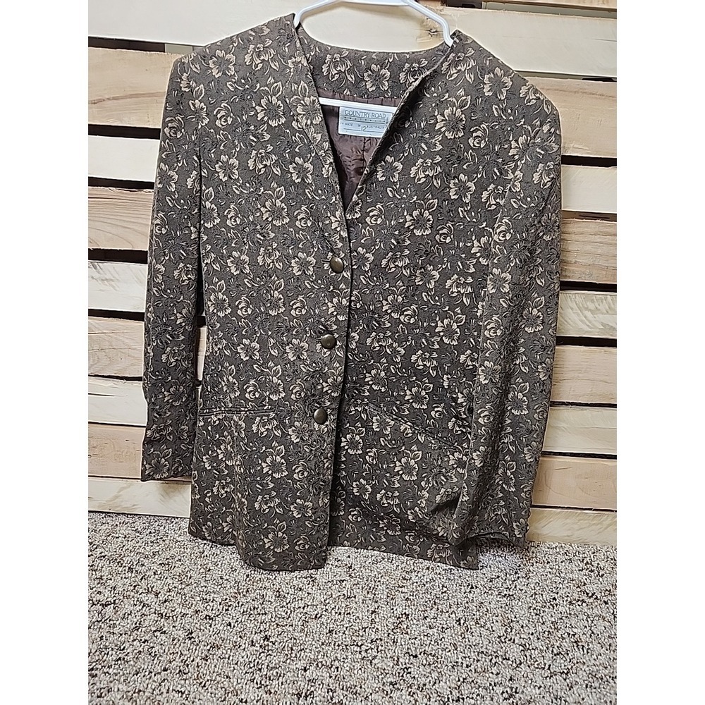 Country Road Australia Womans Brown Floral Blazer Size 12